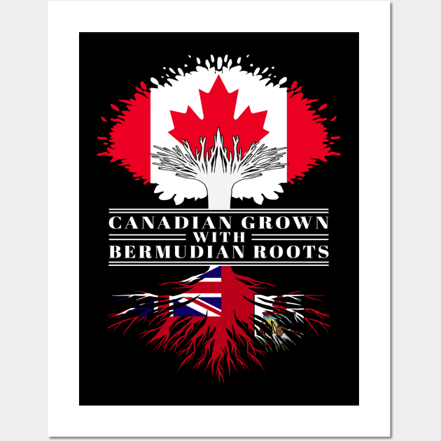 Canadian Grown With Bermudian Roots canada Bermuda Flag Tree Wall Art by BramCrye